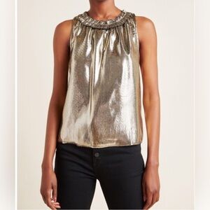 NWT Anthropologie Edita Metallic Top